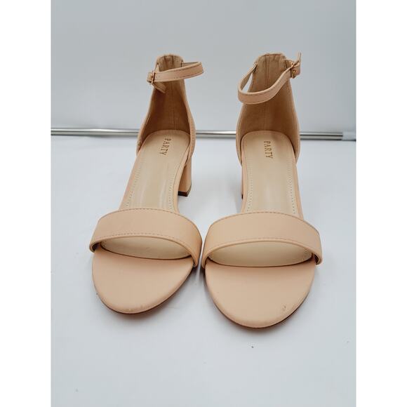 Party Creamy Tan Low Heel Comfort Ankle Open Toe Strap Sandals Outdoor Wedding 8 - Picture 3 of 9